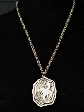 Coro Modernist Mexican Inspired Vintage Bird Pendant Necklace - Signed